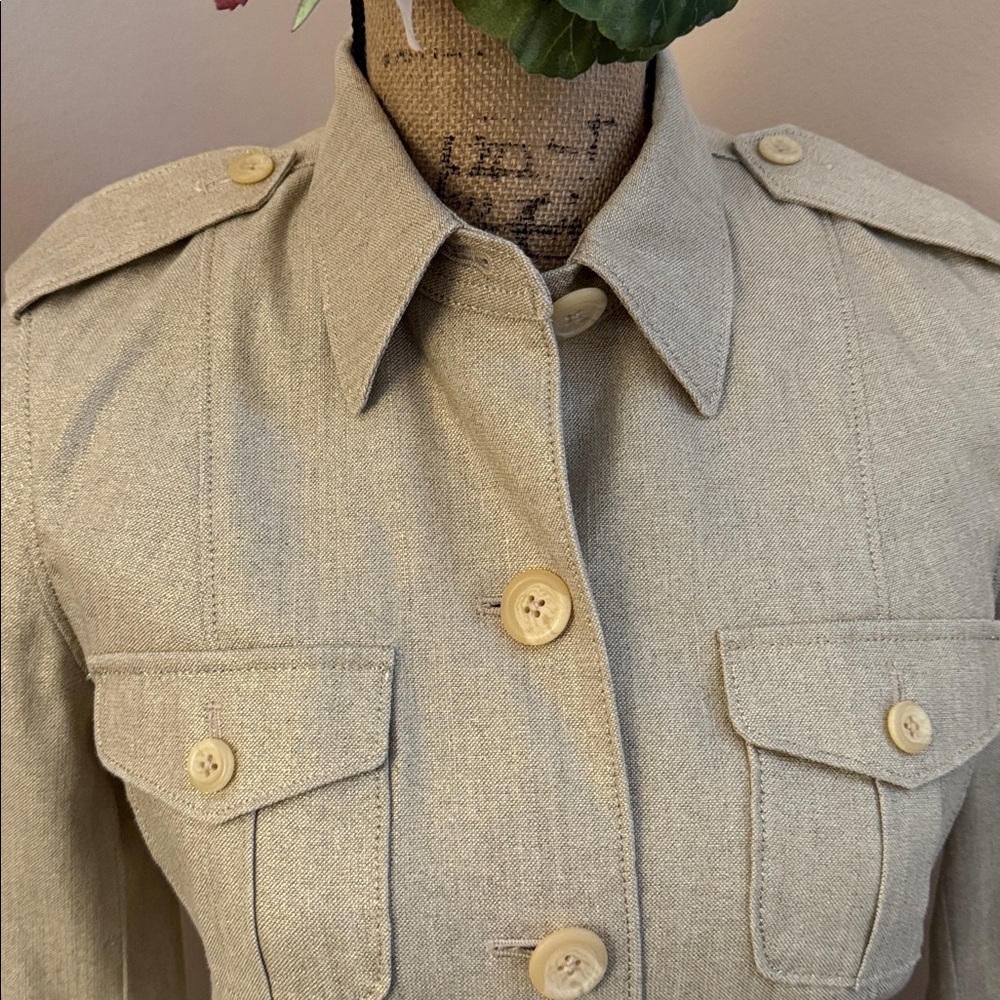 Black Label Ralph Lauren Beige Utility Jacket with Belt - Picture 4 of 12